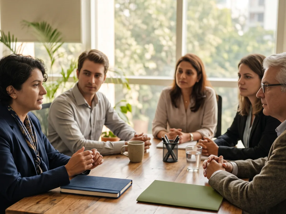 Leadership team in discussion