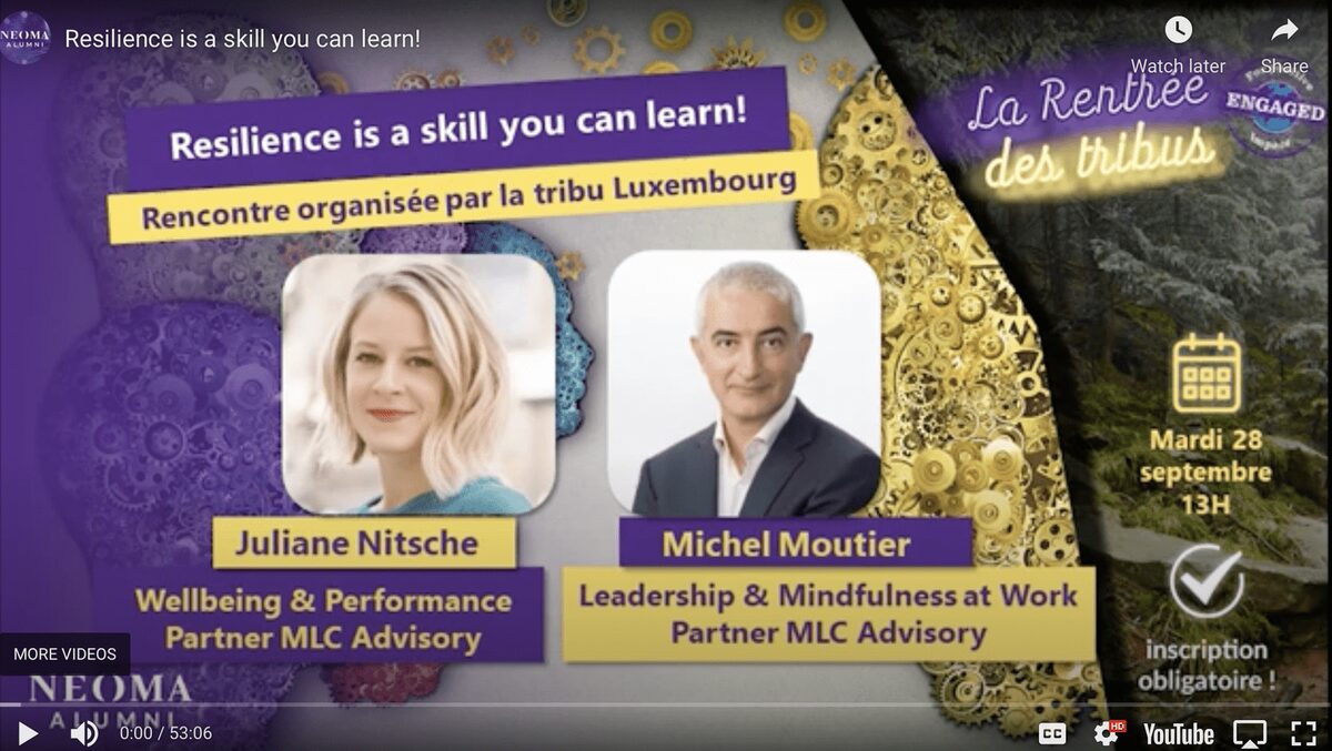 VIDEO - Webinar “Resilience is a skill you can learn”